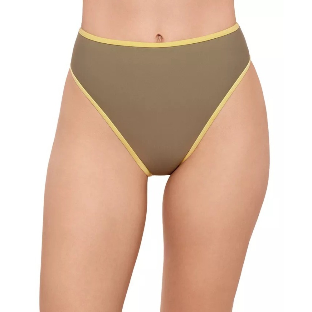 Salt + Cove Juniors Size XL Colorblock High-Waist Bikini Bottoms Sage Green 2117